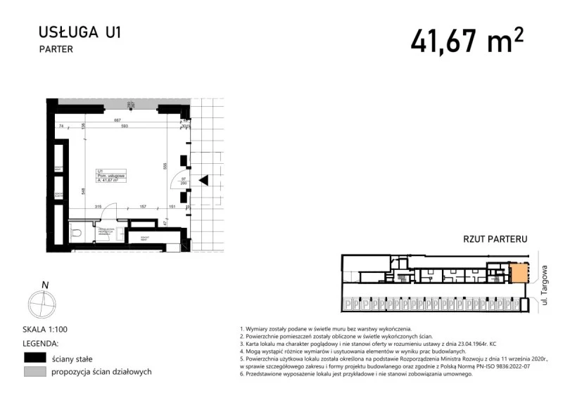 Rzut Lokal usługowy U1